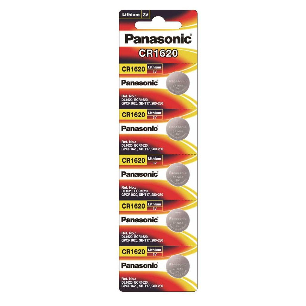 Panasonic CR1620 3V Lithium Battery 5-Pack Panasonic CR1620 3V Lithium Battery 5-Pack